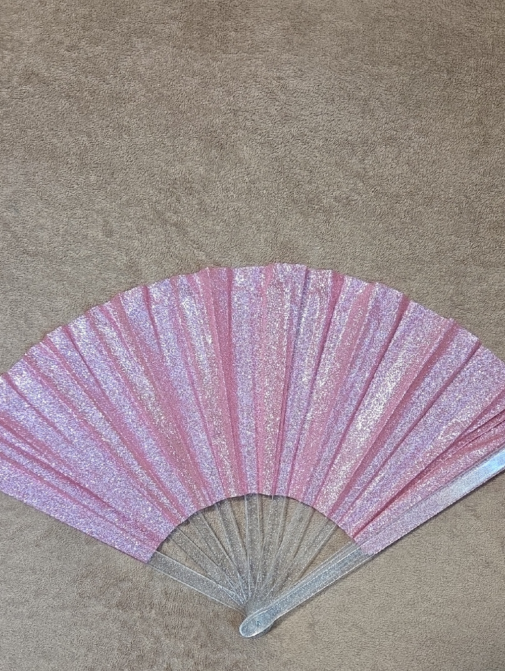 Pink Large Glitter Folding Hand Fan -Boots on the Ground Hand Fan